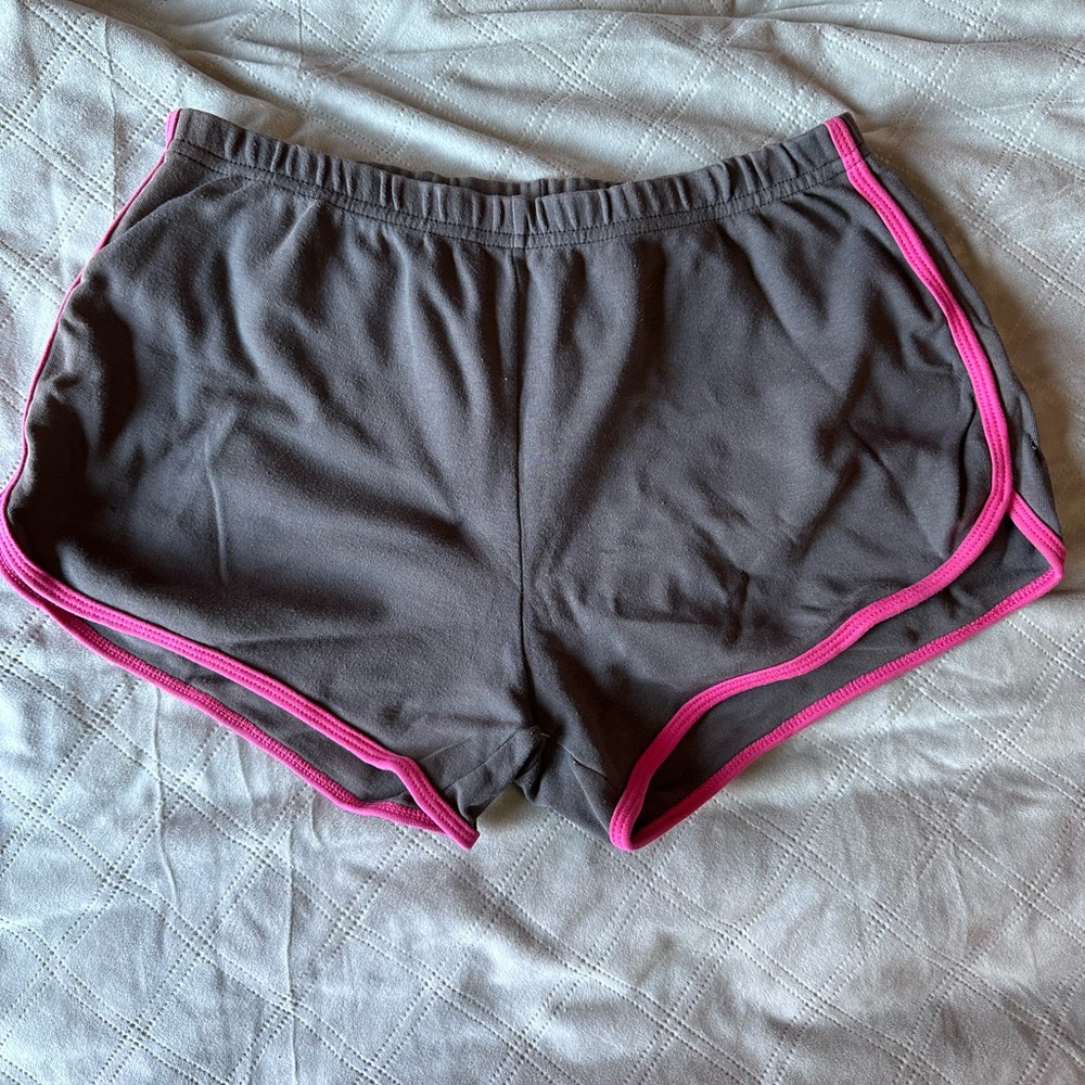 American Apparel Funky Women's Short Shorts - Size L (junior's) - Gray with pink